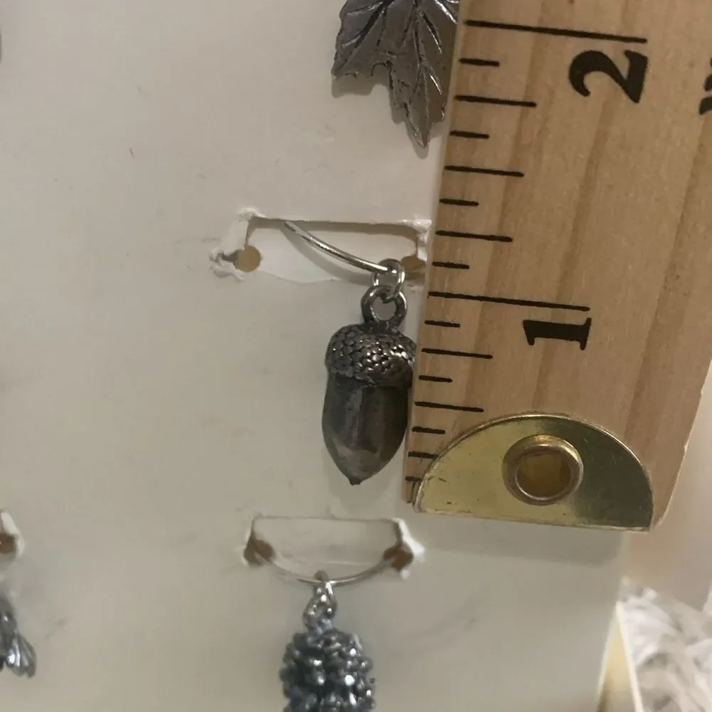 Pottery Barn Metal Harvest Wine Charms Set Of 6 Charms